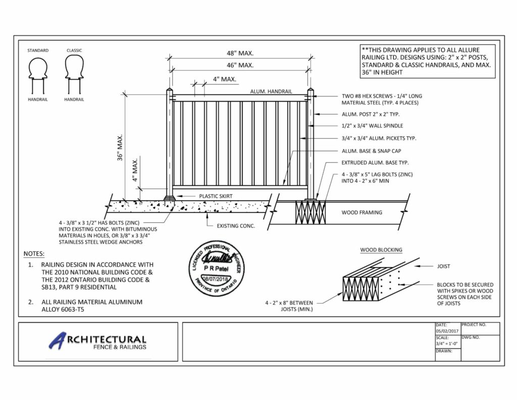 aluminum picket railings toronto