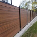 aluminum vinyl horizontal brown fence